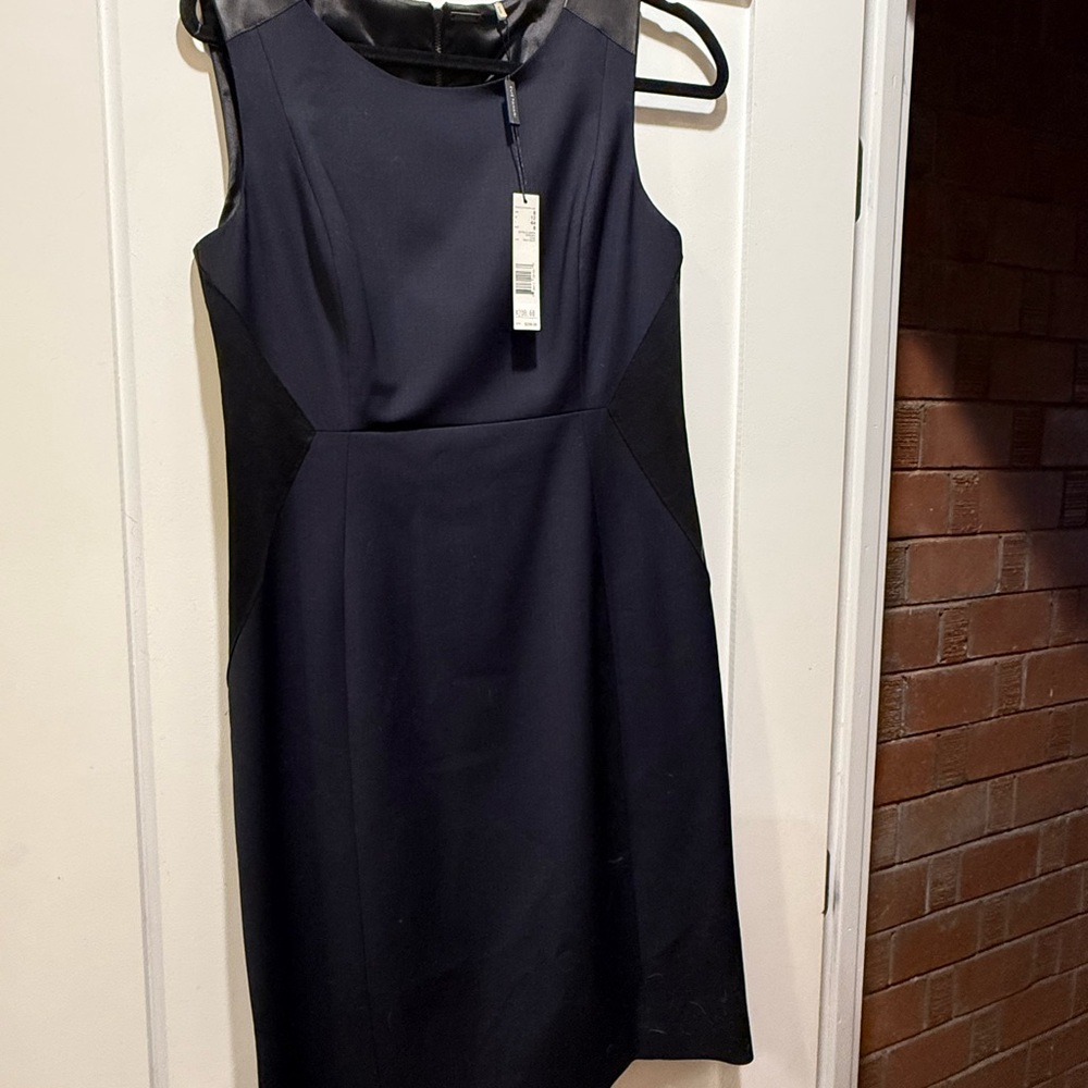 Elie Tahari Navy and Black Mini Dress
